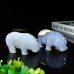 4" Hippopotamus Hippo Hand Carved Blue Chalcedony Quartz Crystal Healing