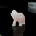 2" Elephant Hand Carved Rose Pink Quartz Natural Crystal Stone Reiki Healing