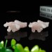 2" Elephant Hand Carved Rose Pink Quartz Natural Crystal Stone Reiki Healing