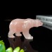 4" Polar Bear Hand Carved Rose Pink Quartz Natural Crystal Stone Reiki Healing