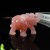 4" Elephant Hand Carved Rose Pink Quartz Natural Crystal Stone Reiki Healing