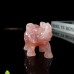 4" Elephant Hand Carved Rose Pink Quartz Natural Crystal Stone Reiki Healing