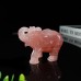 4" Elephant Hand Carved Rose Pink Quartz Natural Crystal Stone Reiki Healing