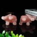 4" Elephant Hand Carved Rose Pink Quartz Natural Crystal Stone Reiki Healing