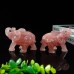 4" Elephant Hand Carved Rose Pink Quartz Natural Crystal Stone Reiki Healing