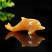 2.5" Dolphin Hand Carved Chalcedony Jasper Natural Crystal Statue Quartz Healing