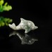 2" Dolphin Hand Carved Nine Dragon Jade Natural Crystal Statue Quartz Healing