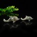 2" Dolphin Hand Carved Nine Dragon Jade Natural Crystal Statue Quartz Healing