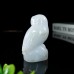 3" Owl Heart Hand Carved Blue Chalcedony Natural Crystal Quartz Chakra Healing