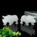 4" Rhinoceros Angola Quartz Carved Natural Crystal Statue Agate Reiki Healing