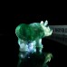 4" Rhinoceros Green Fluorite Carved Natural Crystal Statue Agate Reiki Healing