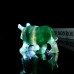 4" Rhinoceros Green Fluorite Carved Natural Crystal Statue Agate Reiki Healing