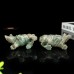 4" Rhinoceros Nine Dragon Jade Stone Carved Natural Crystal Statue Healing