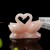 4" Double Swan Pink Rose Quartz Stone Carved Natural Crystal Statue Healing