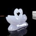 4" Double Swan Blue Chalcedony Stone Carved Natural Crystal Statue Healing