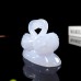 4" Double Swan Blue Chalcedony Stone Carved Natural Crystal Statue Healing