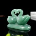 4" Double Swan Green Aventurine Stone Carved Natural Crystal Statue Healing