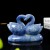 4" Double Swan Blue Aventurine Stone Carved Natural Crystal Statue Healing