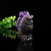 2.7" Owl Hand Carved Amethyst Quartz Geode Druse Cluster Natural Crystal Statue