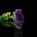 2.7" Owl Hand Carved Amethyst Quartz Geode Druse Cluster Natural Crystal Statue