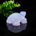 2" Tortoises Turtle Hand Carved Blue Chalcedony Natural Crystal Statue Chakra Healing