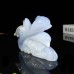 5.3" Dolphin Blue Chalcedony Agate Hand Carved Natural Crystal Statue Scupture