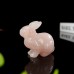 2" Rabbit Pink Rose Quartz Carved Natural Crystal Statue Healing