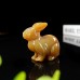 2" Rabbit Yellow Chalcedony Jasper Carved Natural Crystal Statue Healing