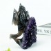 6.8" Carved Dragon Amethyst Cluster Quartz Crystal Druzy Geode Status Healing