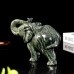 6" Elephant Hand Carved Nine Dragon Jade Stone Natural Crystal Statue Quartz