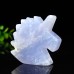 Unicorn Skull Head Blue Chalcedony Natural Crystal Statue Quartz Home Decor