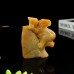 331g 3.86" Kaola Bear Carved Yellow Chalcedony Natural Crystal Statue Figurine