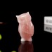 1" 2" 3"  Realistic Owl Family Hand Carved Pink Rose Quartz Natural Crystal Statue