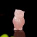 1" 2" 3"  Realistic Owl Family Hand Carved Pink Rose Quartz Natural Crystal Statue