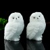 2.5" Owl White Marble Quartz Hand Carved Natural Crystal Animal Statue Healing