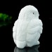 2.5" Owl White Marble Quartz Hand Carved Natural Crystal Animal Statue Healing