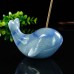 2" Carved Whale Incense Holder Natural Crystal Quartz Burner Base Stand Fengshui Home Decor