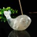 2" Carved Whale Incense Holder Natural Crystal Quartz Burner Base Stand Fengshui Home Decor