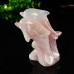 Dolphin Hand Carved Rose/Blue/Yellow Chalcedony Jasper Quartz Natural Crystal Statue