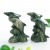 3" Carved Double Love Dolphins Nine Dragon Jade Stone Natural Crystal Quartz