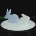 2" Blue Chalcedony Rabbit Carved Standing Statue Natural Crystal Decor Healing