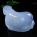 5.5" Blue Chalcedony Polar Bear Catching Fish Statue Natural Crystal Decor Healing Stone Sculpture