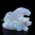 Blue Chalcedony Leopard Natural Crystal Hand Carved Sculpture Stone Statue 7"