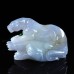 Blue Chalcedony Leopard Natural Crystal Hand Carved Sculpture Stone Statue 7"