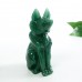 Natural Green Aventurine Fox Crystal Quartz Carved Statue Stone Art Sculpture