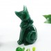 Natural Green Aventurine Fox Crystal Quartz Carved Statue Stone Art Sculpture