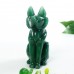 Natural Green Aventurine Fox Crystal Quartz Carved Statue Stone Art Sculpture