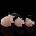 Natural Pink Rose Quartz Fox Crystal Quartz Carved Statue Stone Art Sculpture