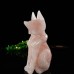 Natural Pink Rose Quartz Fox Crystal Quartz Carved Statue Stone Art Sculpture