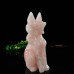 Natural Pink Rose Quartz Fox Crystal Quartz Carved Statue Stone Art Sculpture